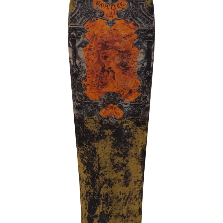 Mesh Long Skirt Printed "Médaillon"