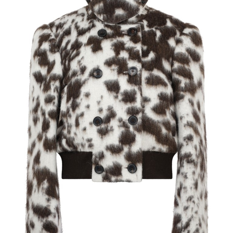 Vudy Animal Print Wool Jacket