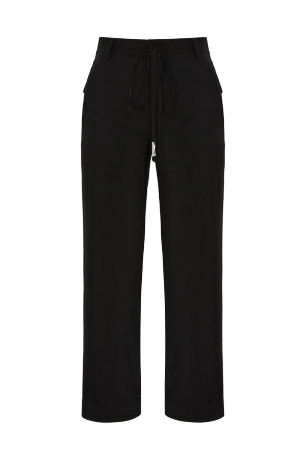 Rael Cigarette Trousers with Raw Edge Cotton Detail