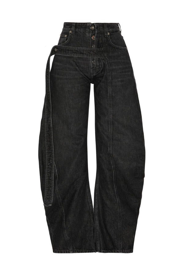 Low Waisted Jean with Strap Detail