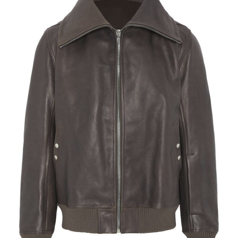 Bomber In Pelle Imbottito - Blixa Dracucollar Leather Jacket