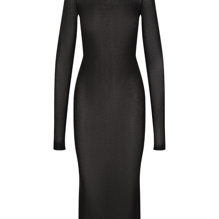 Rib Longsleeve Casual Dress