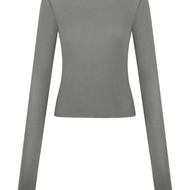Cropped Rib Longsleeve Tee