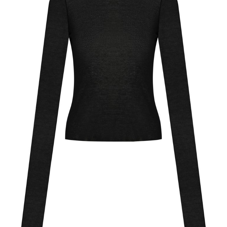 Cropped Rib Longsleeve Tee
