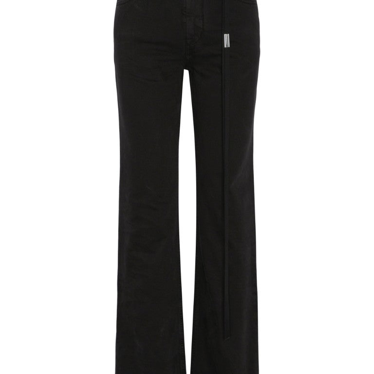 Pockets Slim Fit Flared Trousers
