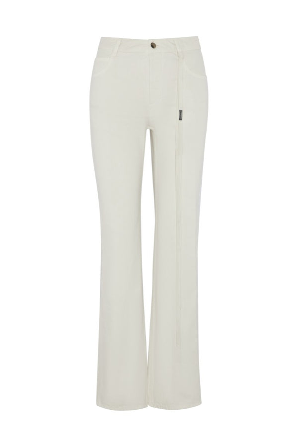 Pockets Slim Fit Flared Trousers