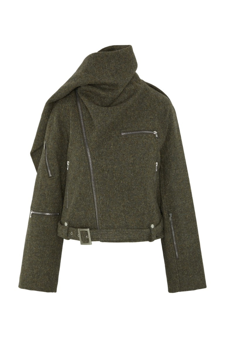 Giacca - Cropped Scarf Belt-up Flight Jacket
