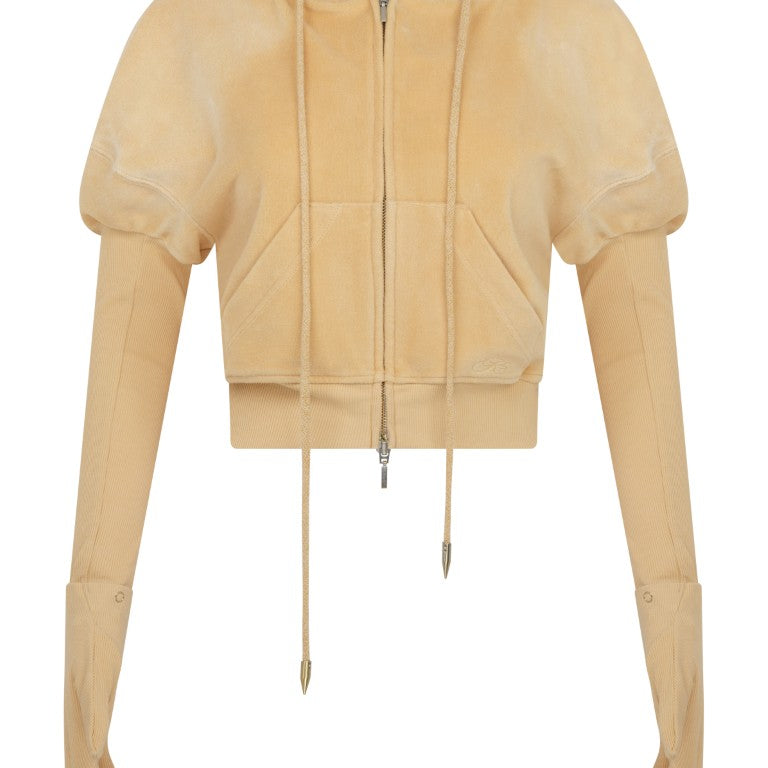 Velour Hoodie with Bleach Spray