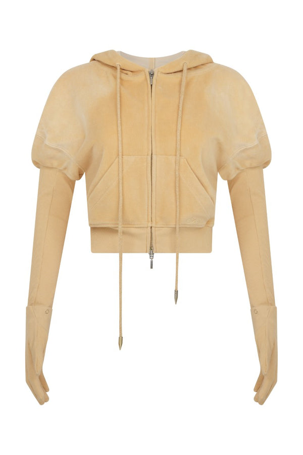 Velour Hoodie with Bleach Spray