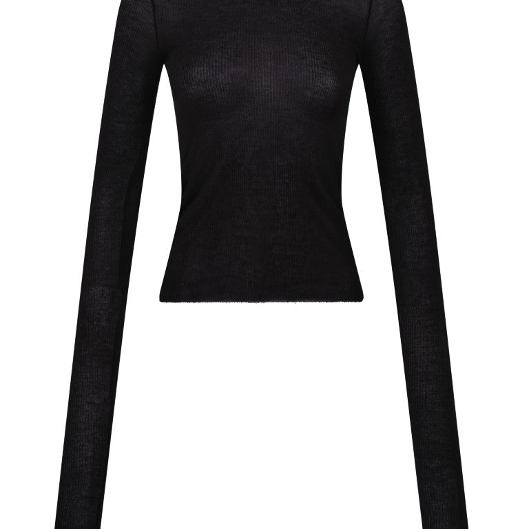 Cropped Rib Longsleeve Tee
