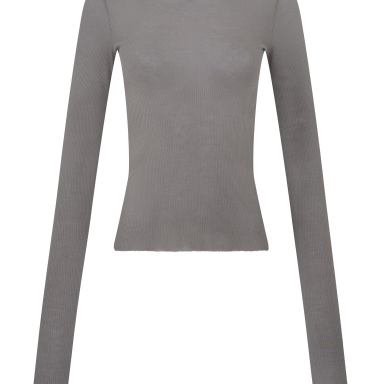 Cropped Hooded Rib Longsleeve Tee
