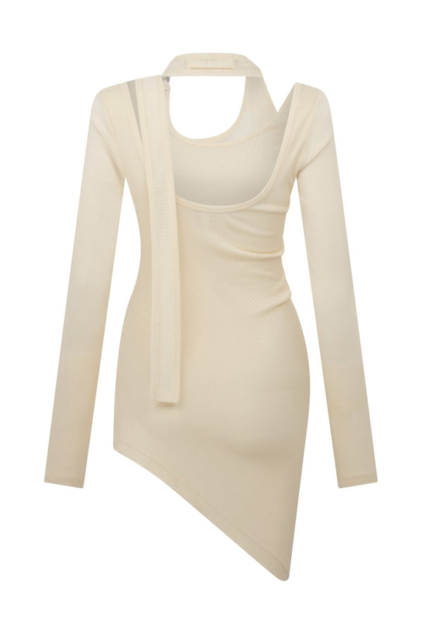 Twisted Double Layer Long Sleeves Top - Gaultier Piercing