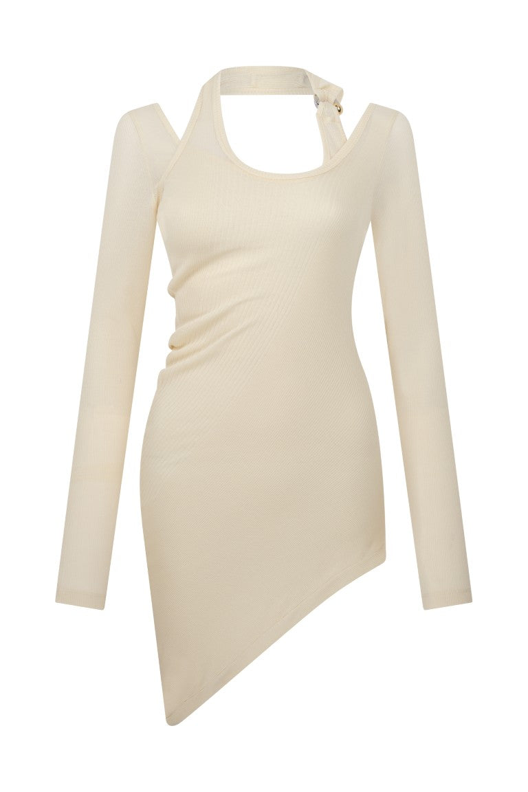 Twisted Double Layer Long Sleeves Top - Gaultier Piercing