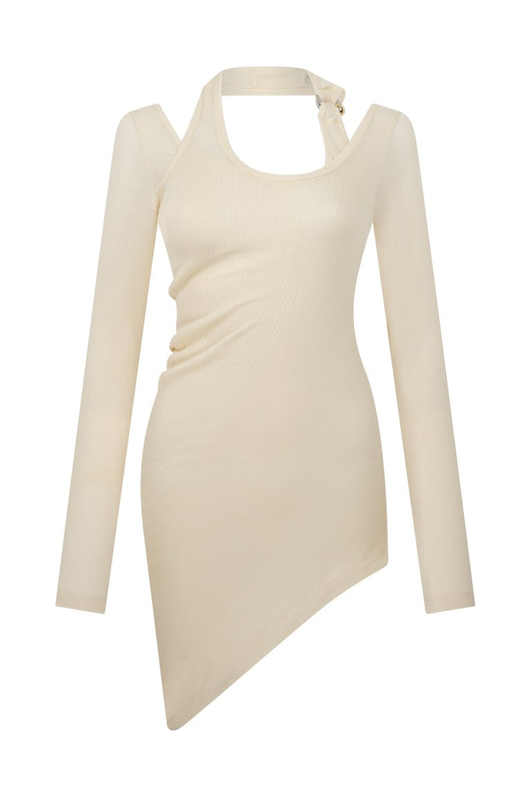 Twisted Double Layer Long Sleeves Top - Gaultier Piercing