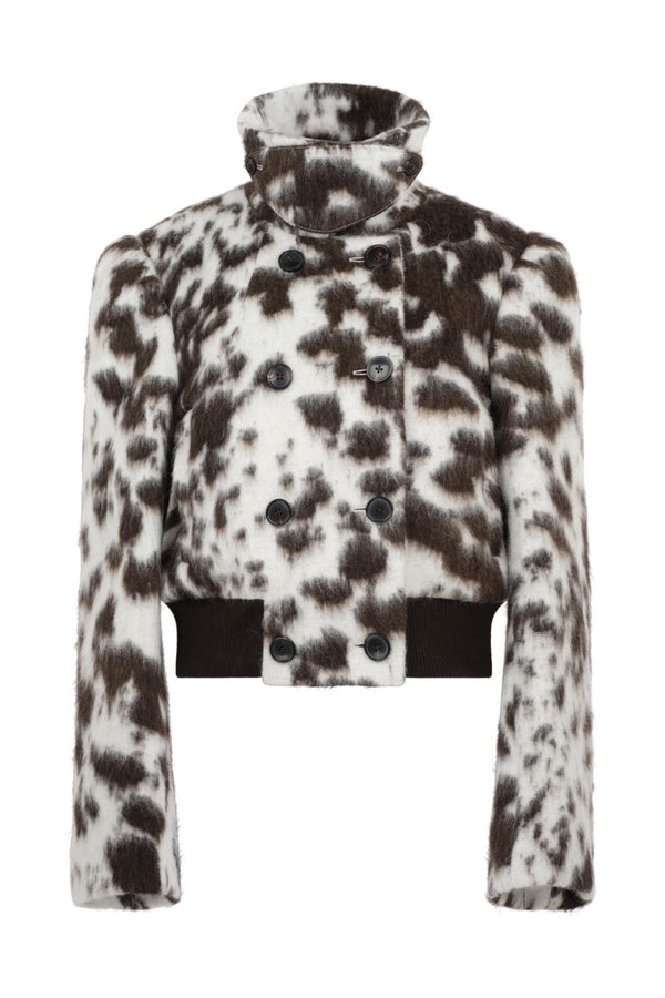 Vudy Animal Print Wool Jacket