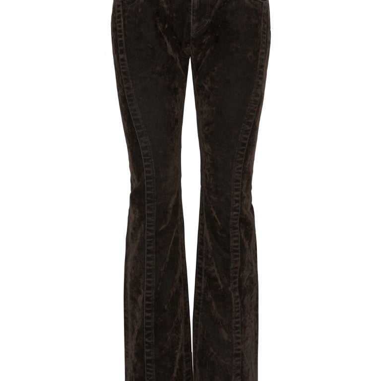 Flocked Denim Trousers with Stone Wash