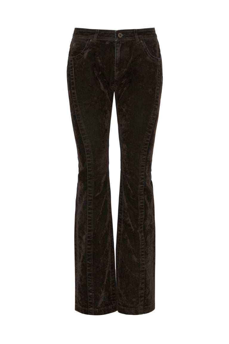 Flocked Denim Trousers with Stone Wash