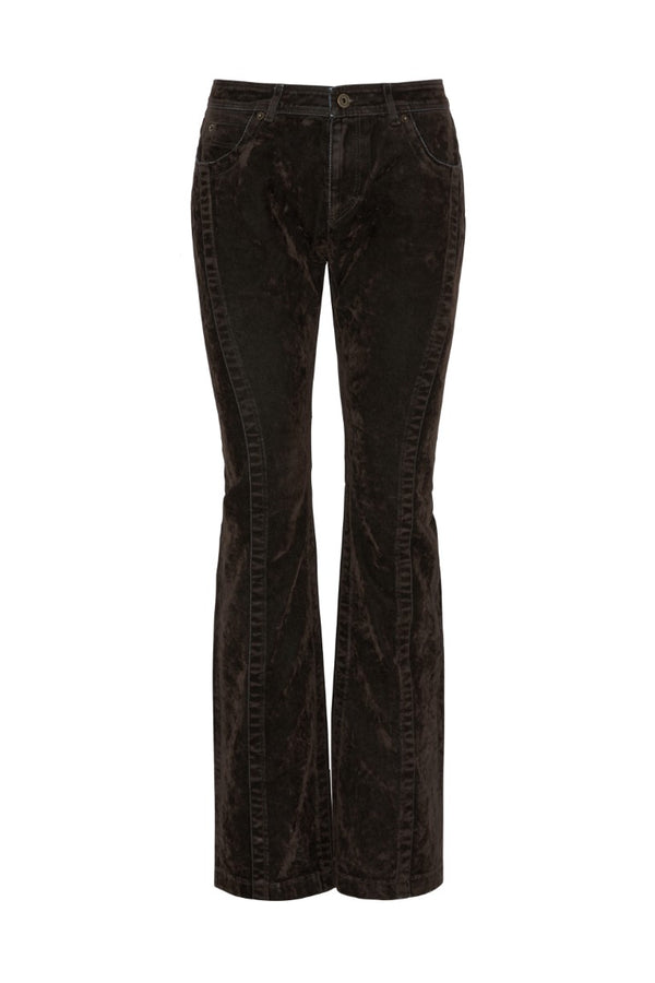 Flocked Denim Trousers with Stone Wash