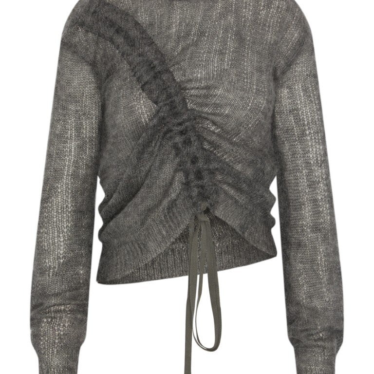 Zinaida Boat Neck Sweater with Drawstrings