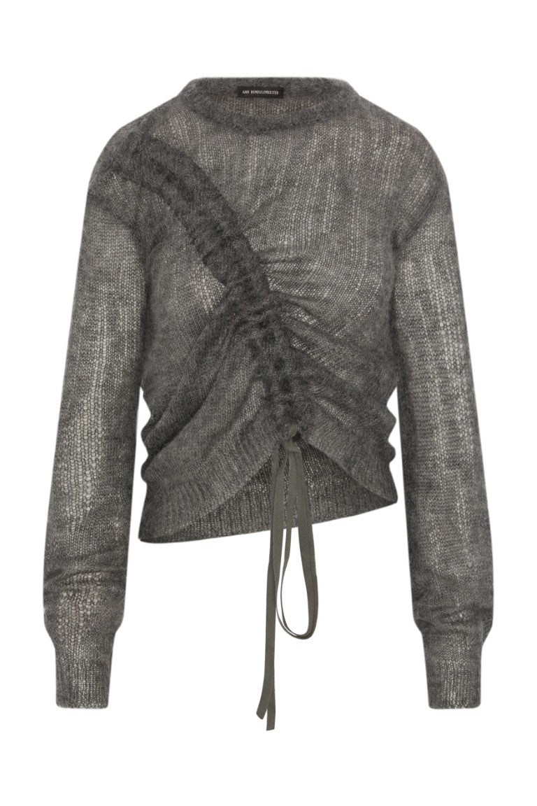 Zinaida Boat Neck Sweater with Drawstrings