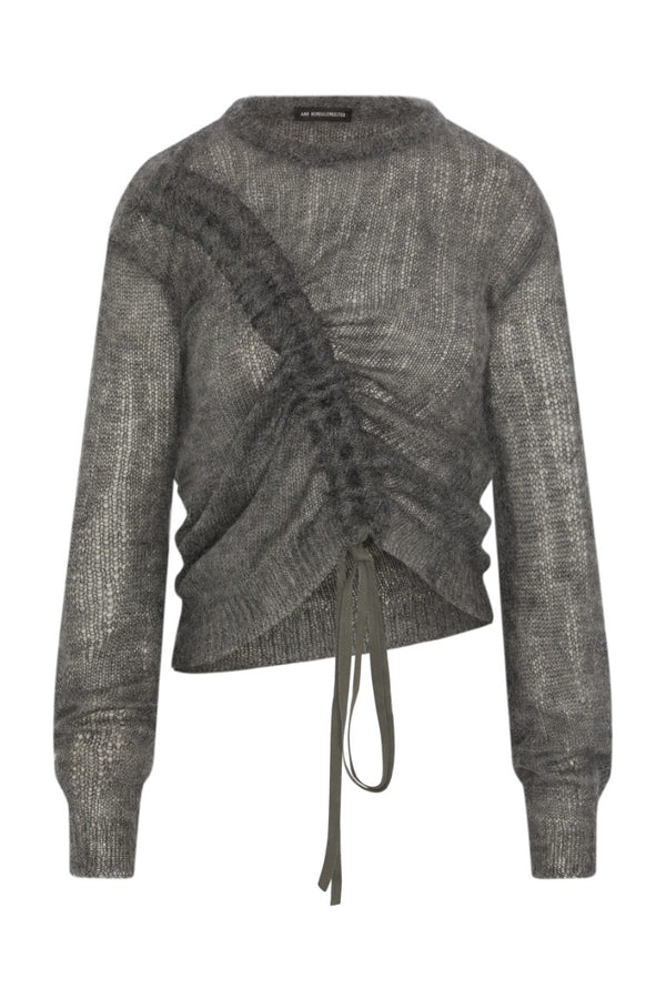 Zinaida Boat Neck Sweater with Drawstrings