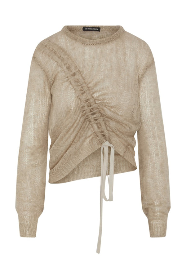Zinaida Boat Neck Sweater with Drawstrings