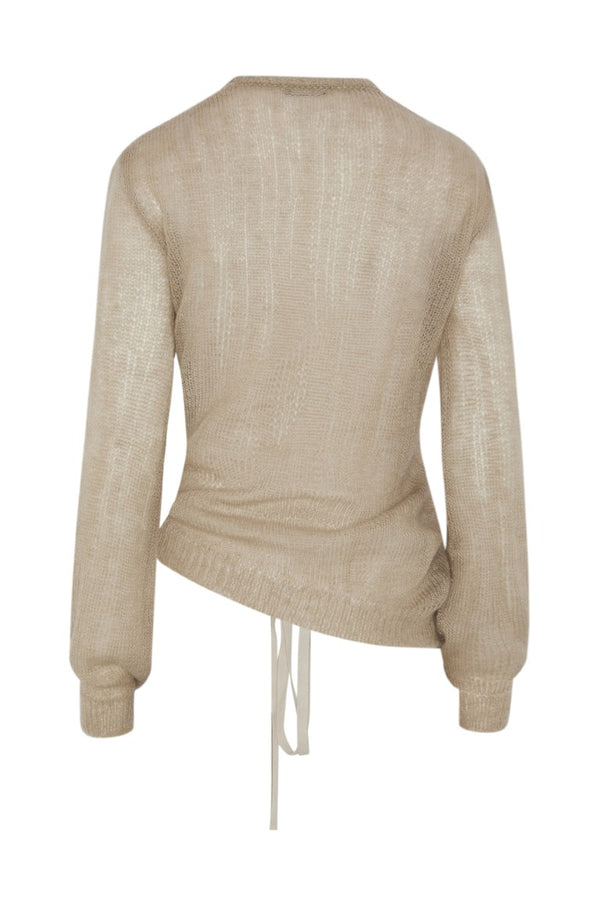 Zinaida Boat Neck Sweater with Drawstrings