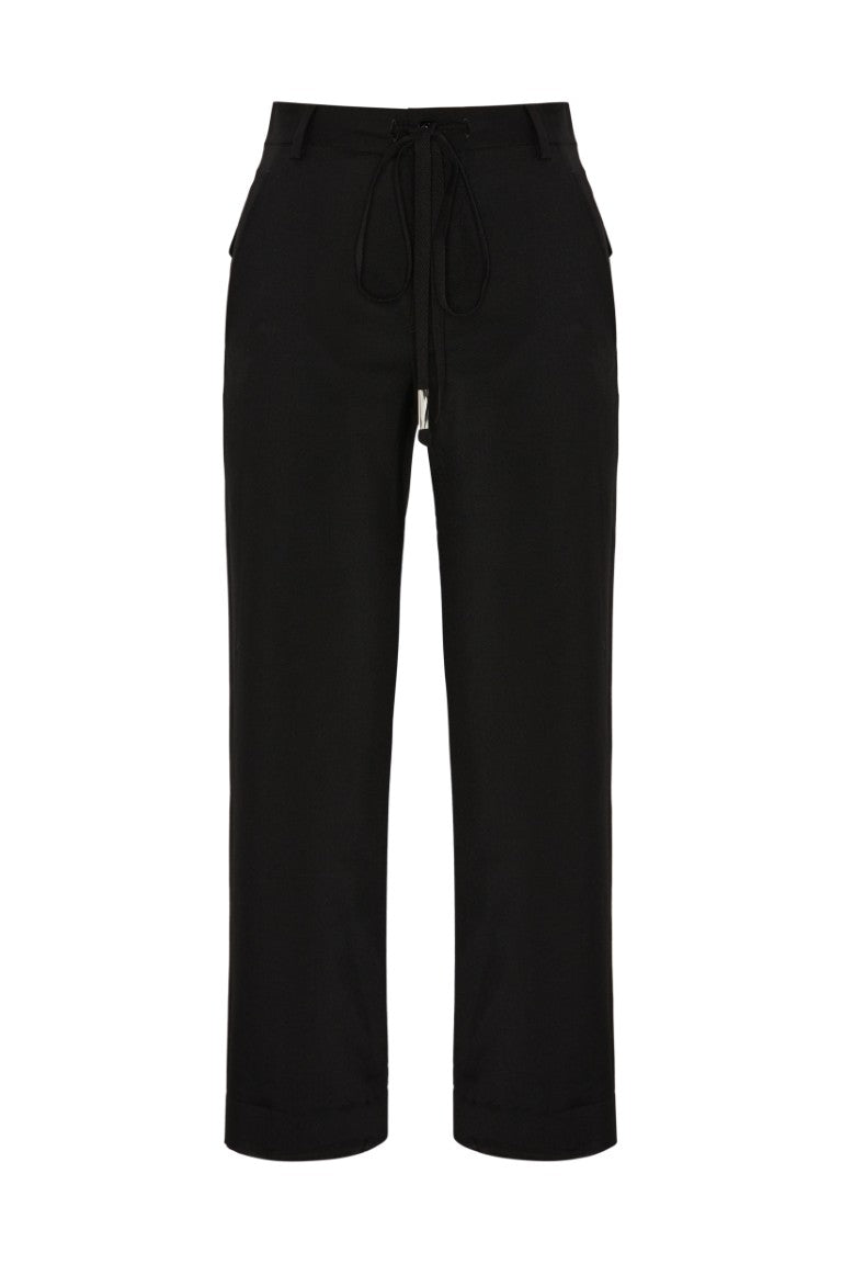 Rael Cigarette Trousers with Raw Edge Cotton Detail