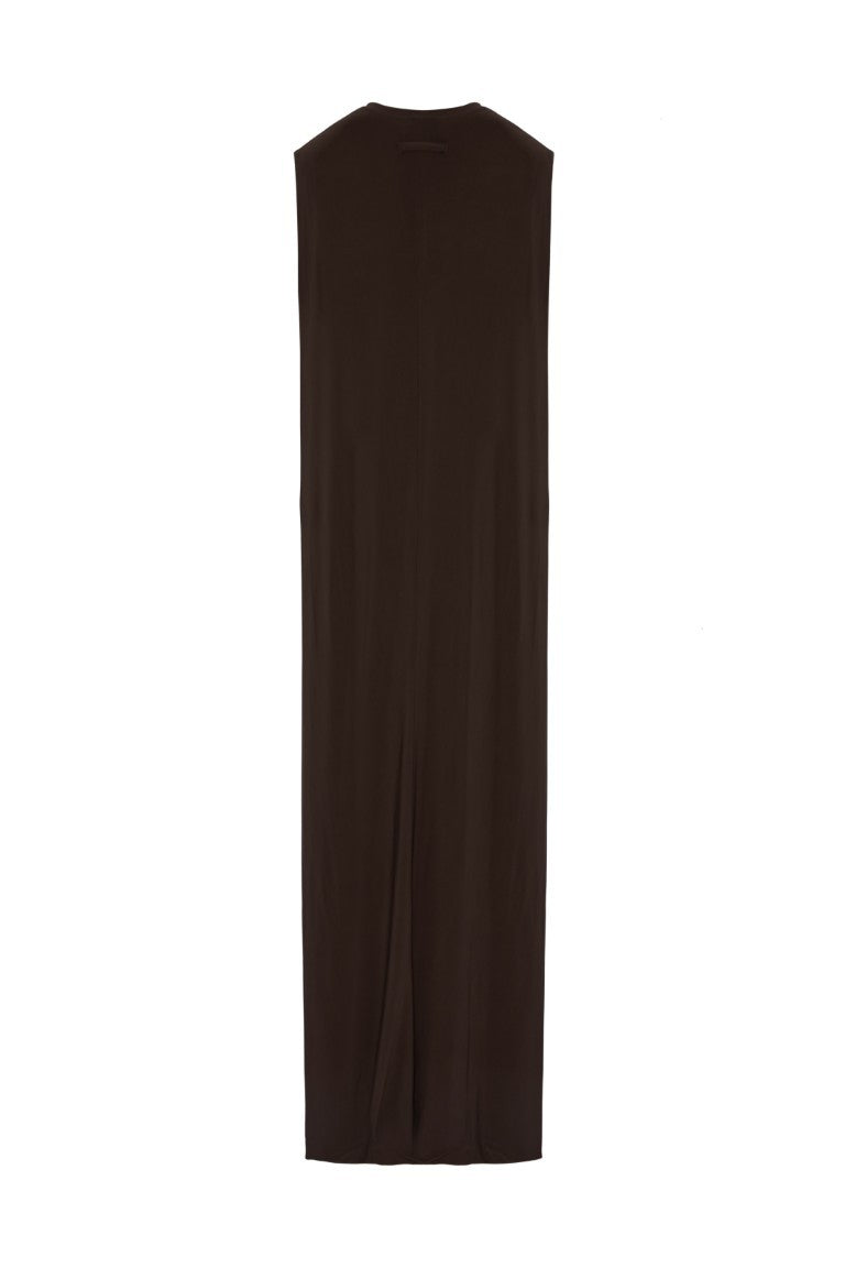 Stretch Viscose Double Layer Draped Long Dress