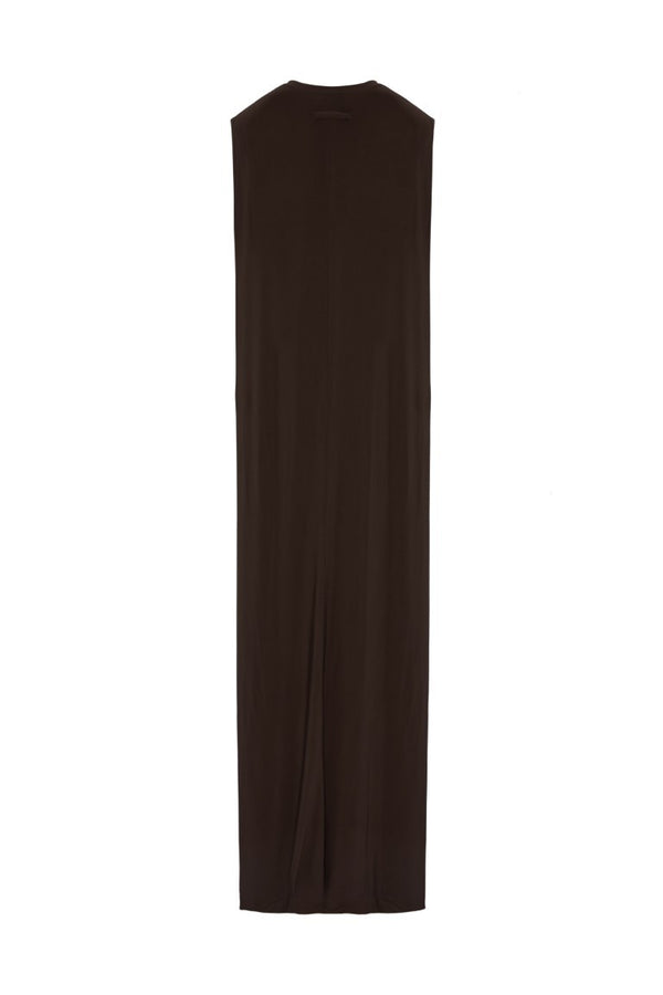 Stretch Viscose Double Layer Draped Long Dress