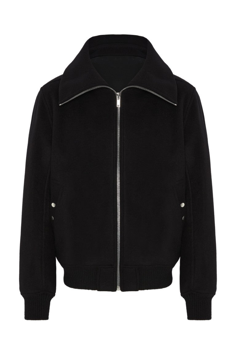 Bomber In Pelle Imbottito - Blixa Dracucollar Wool Jacket