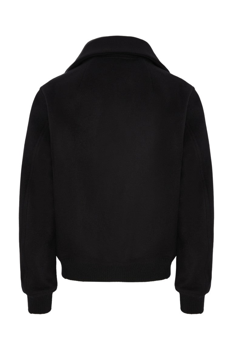 Bomber In Pelle Imbottito - Blixa Dracucollar Wool Jacket