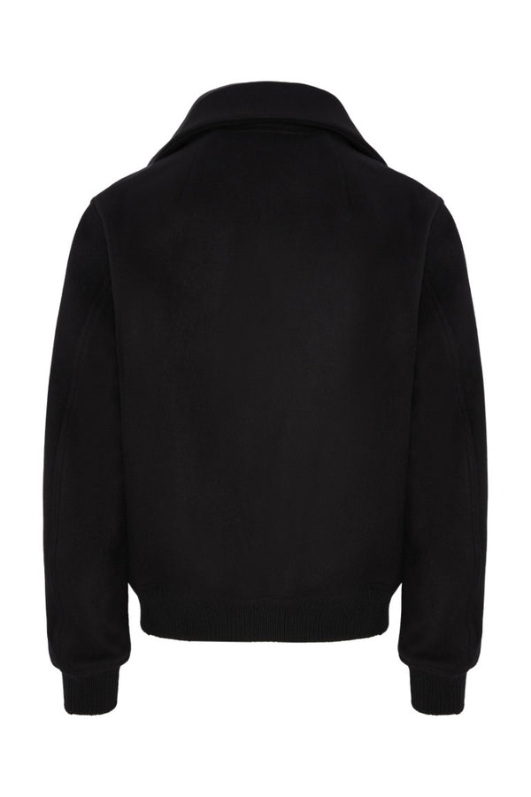 Bomber In Pelle Imbottito - Blixa Dracucollar Wool Jacket