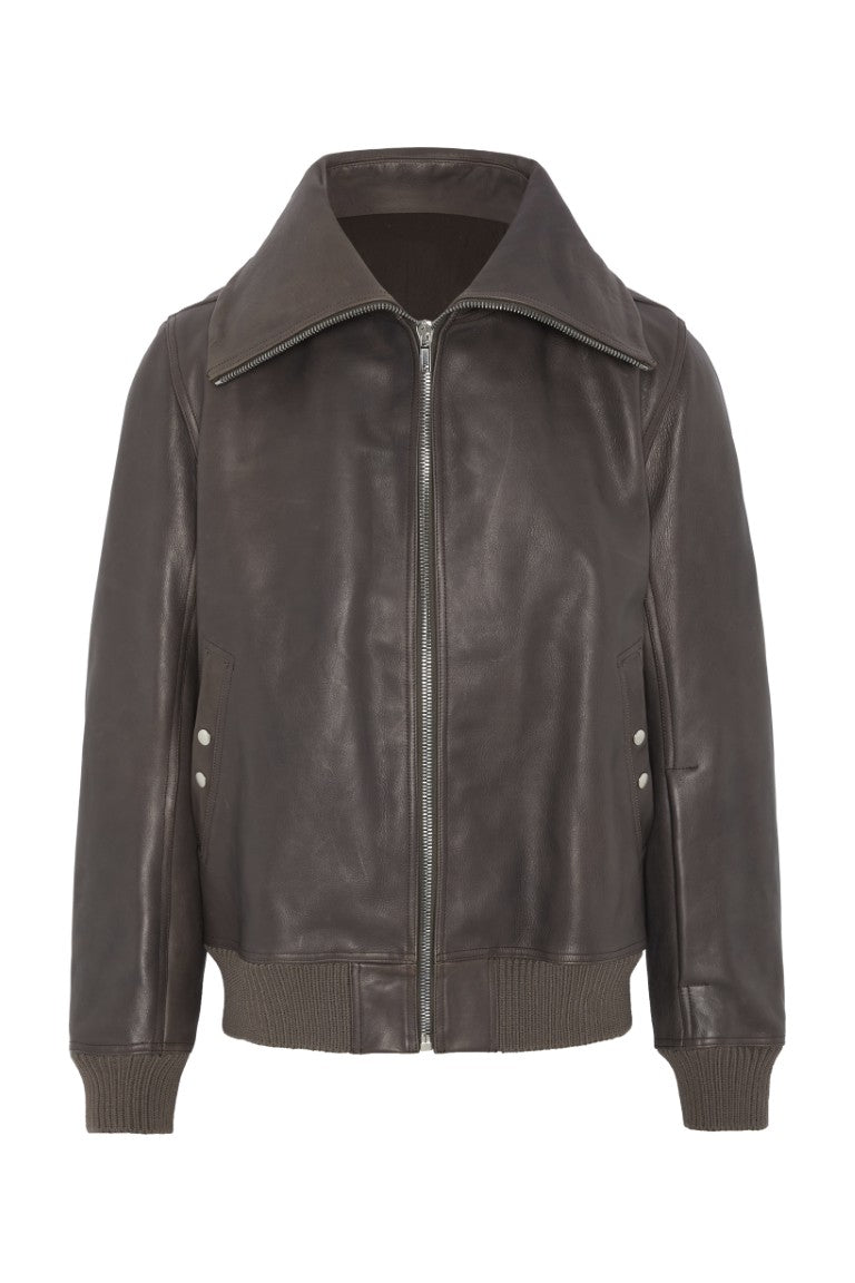 Bomber In Pelle Imbottito - Blixa Dracucollar Leather Jacket