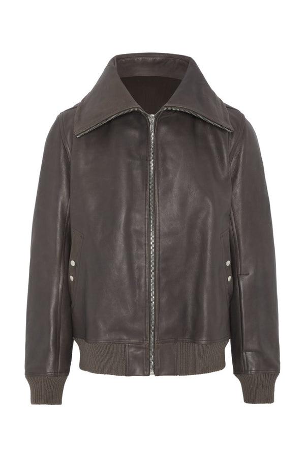 Bomber In Pelle Imbottito - Blixa Dracucollar Leather Jacket