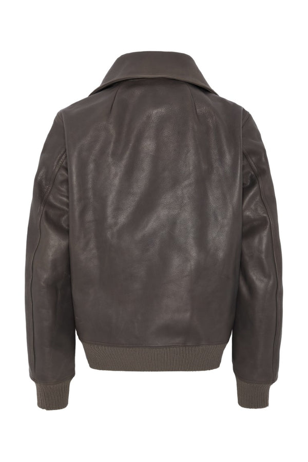 Bomber In Pelle Imbottito - Blixa Dracucollar Leather Jacket