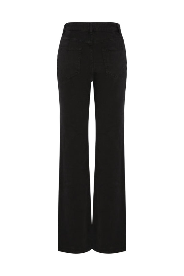 Pockets Slim Fit Flared Trousers