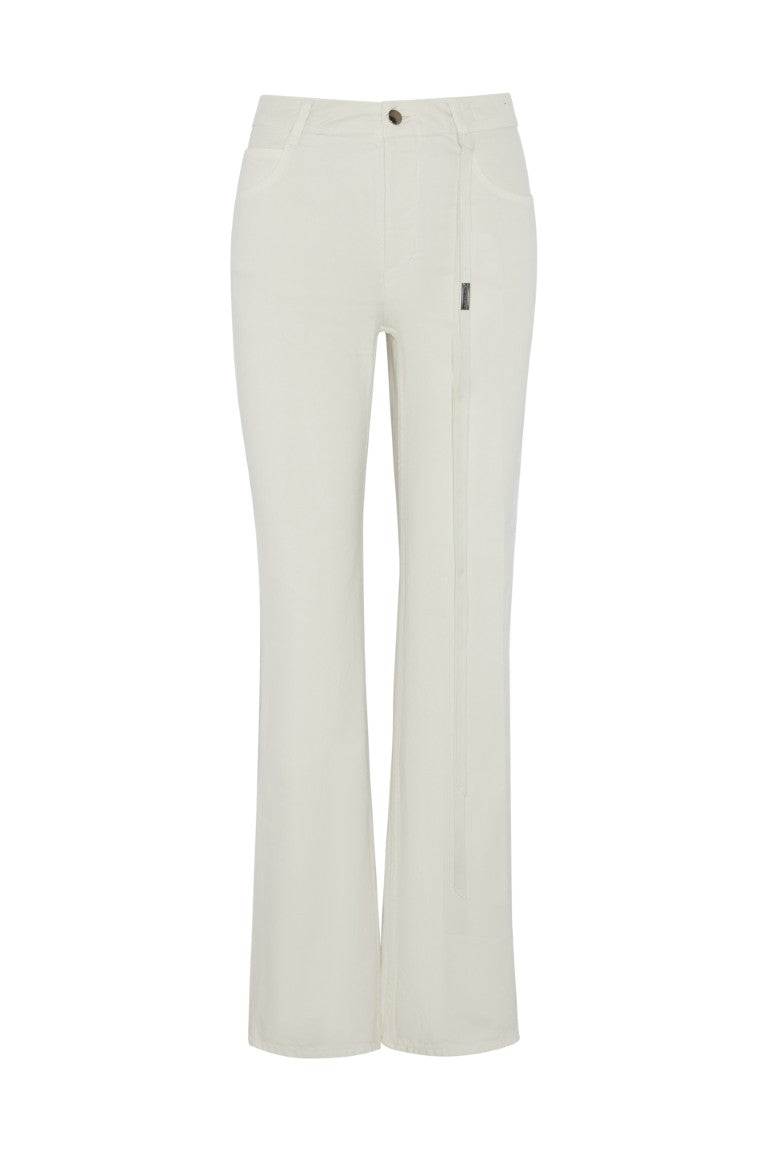 Pockets Slim Fit Flared Trousers