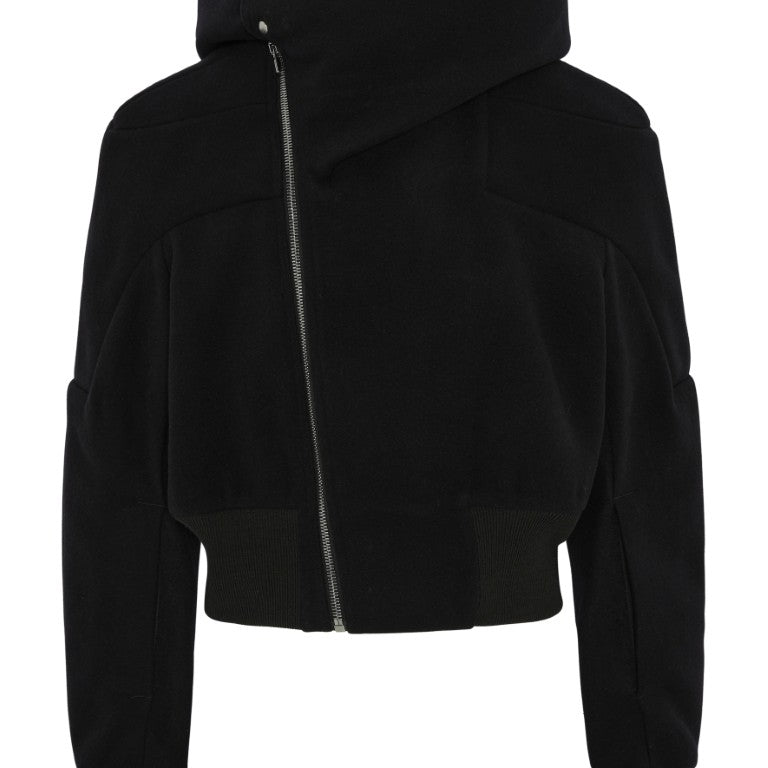 Cropped Hooded Flight Jacket