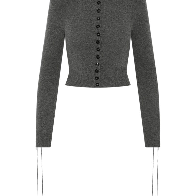 Jate Fitted Cardigan with Laced Up Sleeves