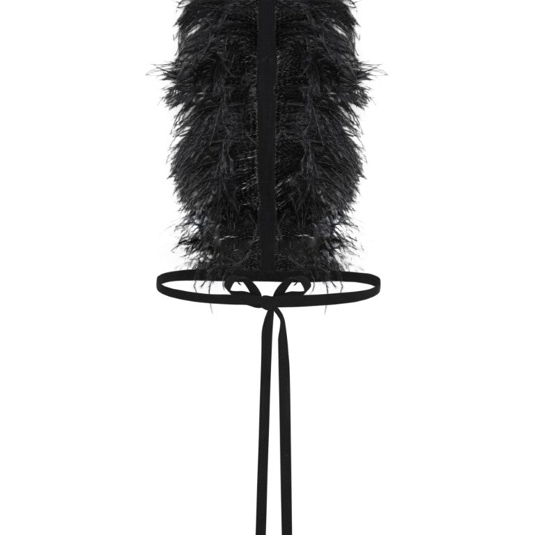 Bets High Neck Collar with Frisee Feathers