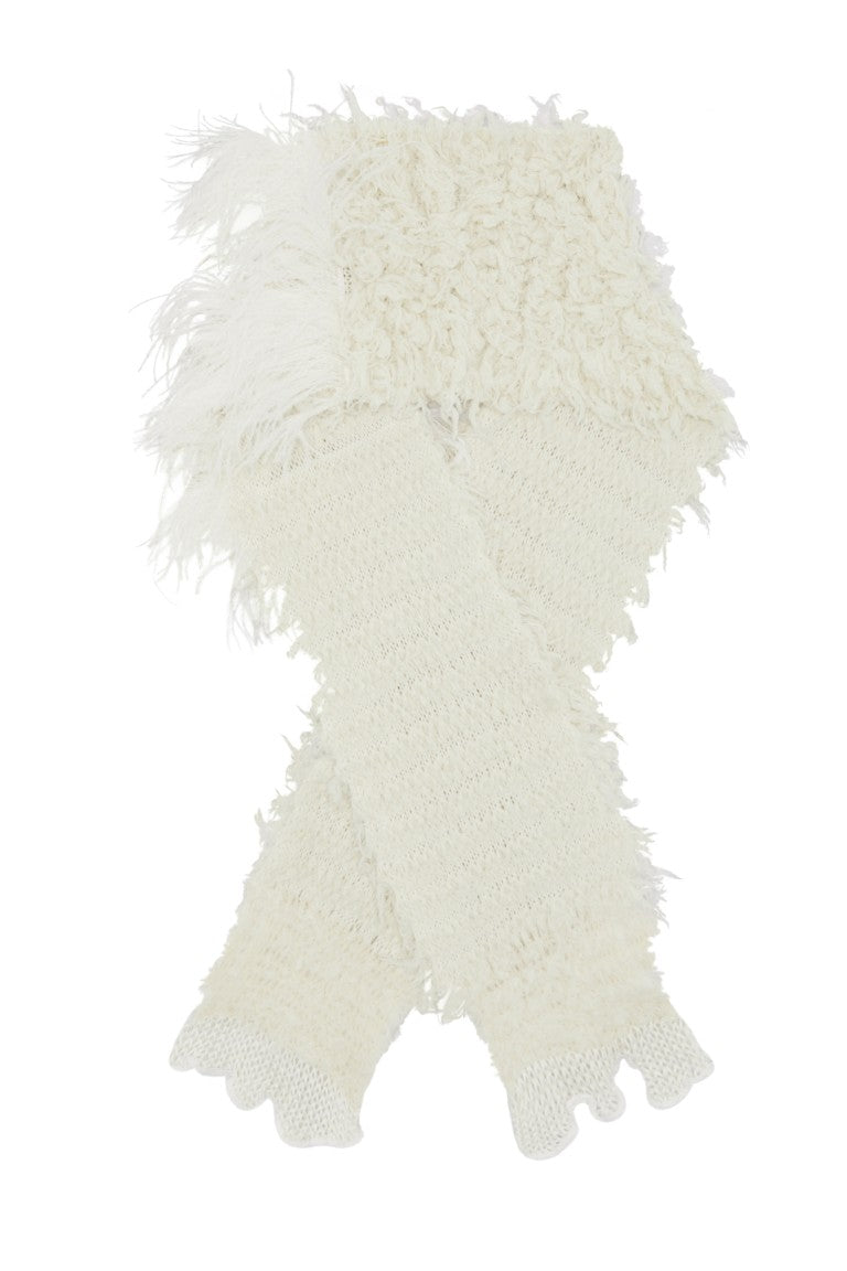 Ann Demeulemeester FW25 - Womens Ofke Knit Scarf with Feathers