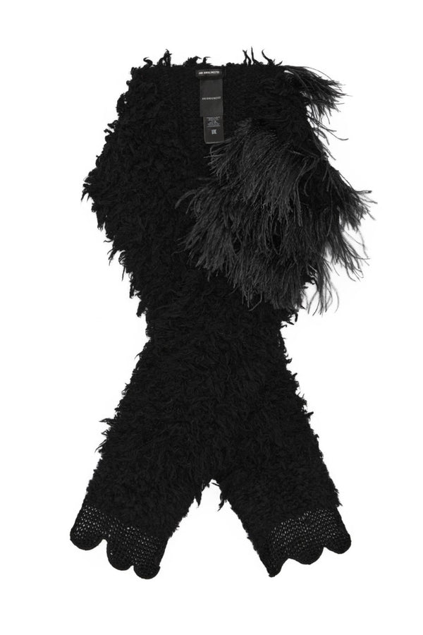 Ofke Knit Scarf with Feathers Embroidery