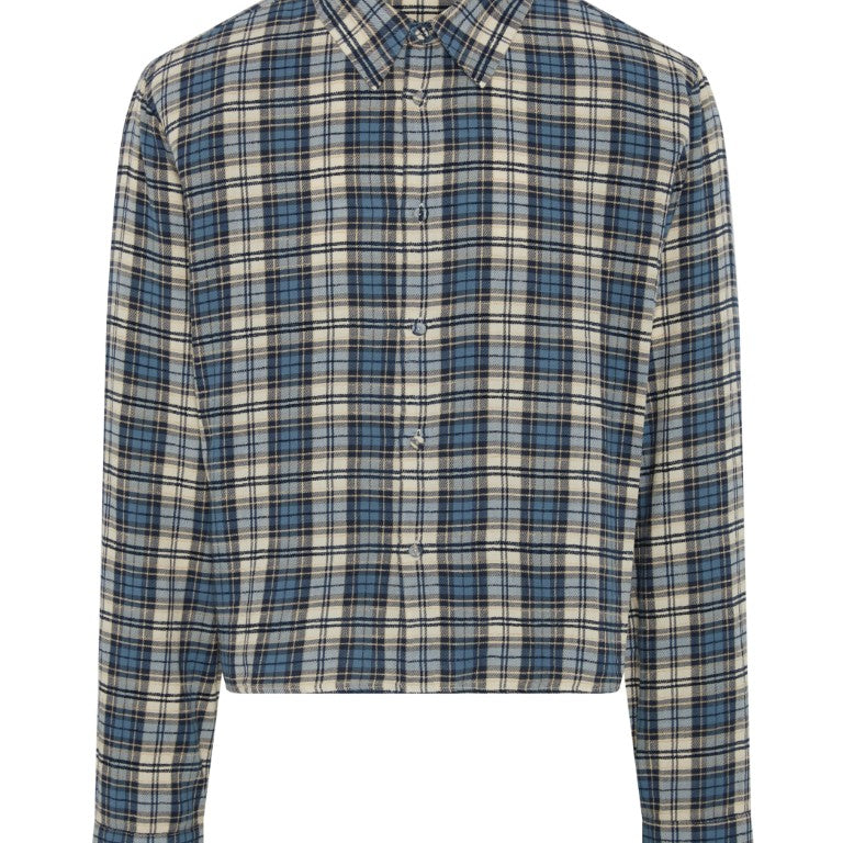 Cropped Shirt with Shoulder Pad