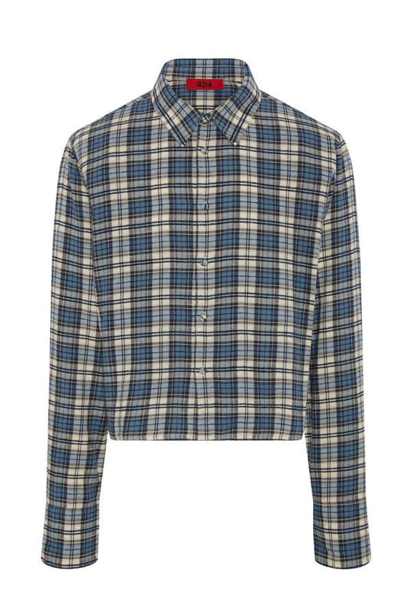 Cropped Shirt with Shoulder Pad