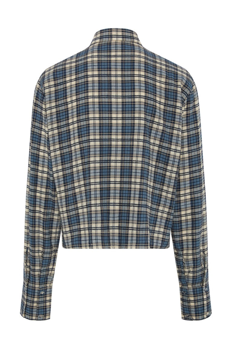 Cropped Shirt with Shoulder Pad