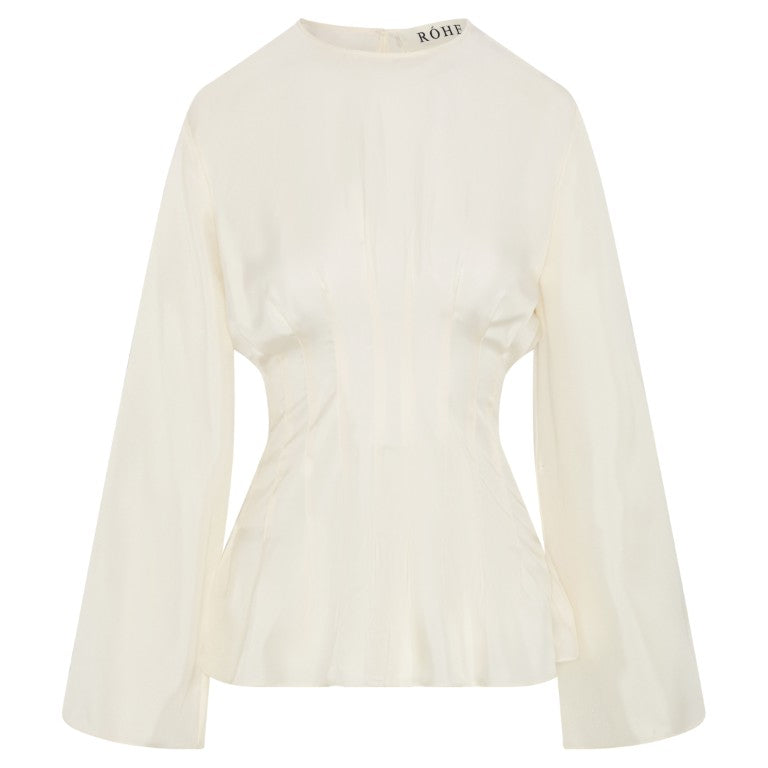 Sculptural Waisted Silk Top