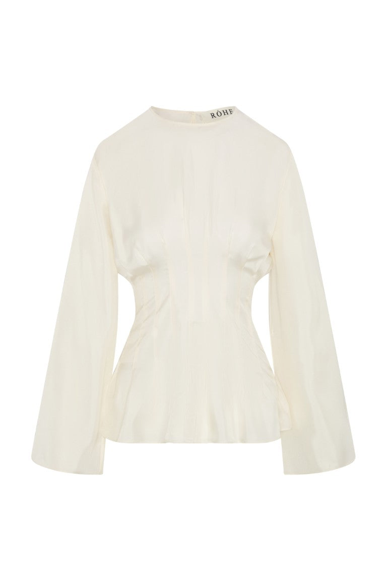 Sculptural Waisted Silk Top