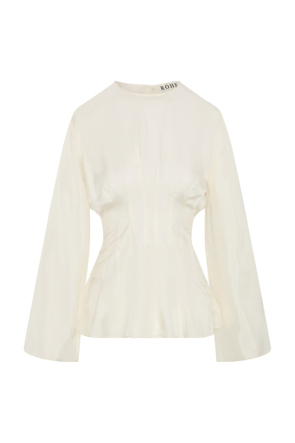 Sculptural Waisted Silk Top