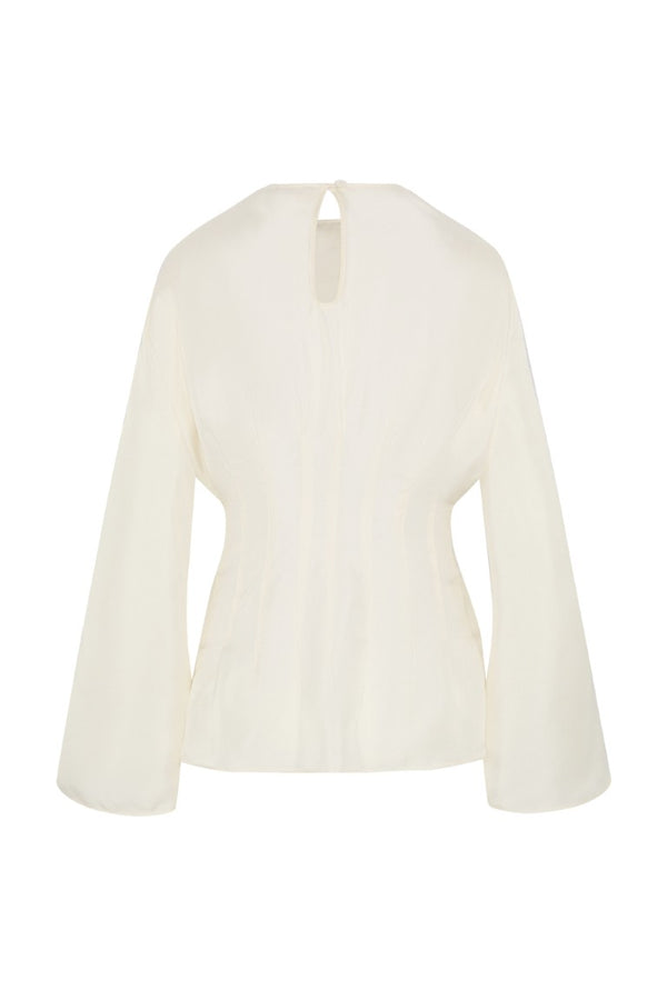 Sculptural Waisted Silk Top